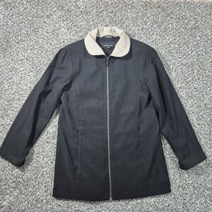Jones New York Jacket Stretchy Casual Women's Size Small Black Pockets/Side Zip